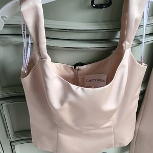 David's Bridal Blush Satin Top
